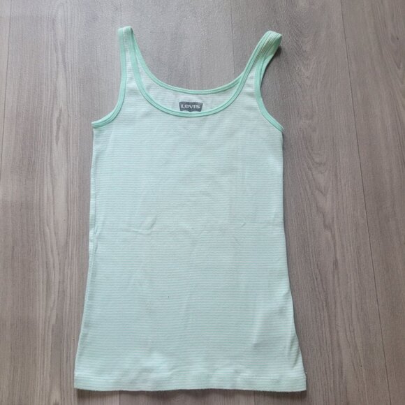 Levi's Women's Mint Green Striped Tank Top - Size S - Picture 2 of 6